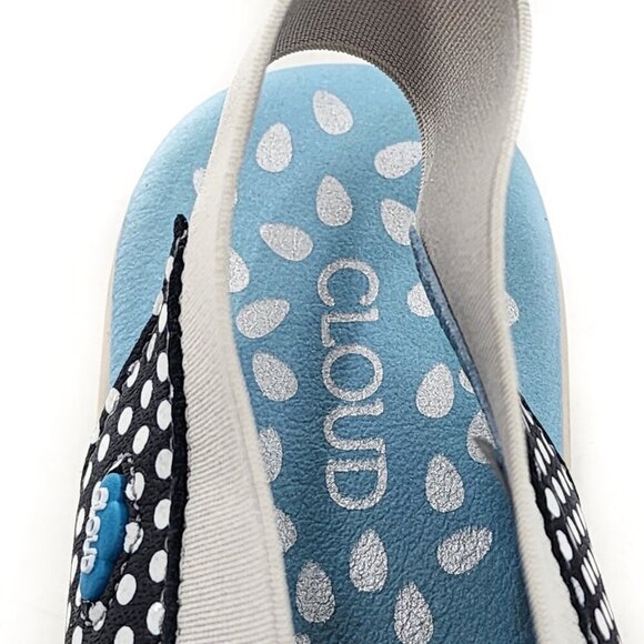 CLOUD Caliber Polka Dot Leather Low Wedge Comfort Slingback Sandals - Picture 6 of 7